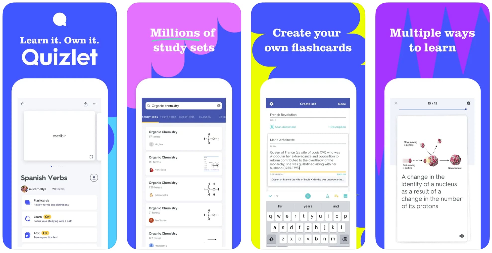 Мобільний додаток Quizlet для вивчення англійських слів